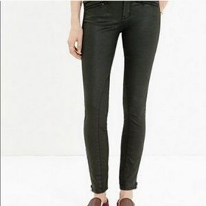 Madewell black waxed moto jeans size 30